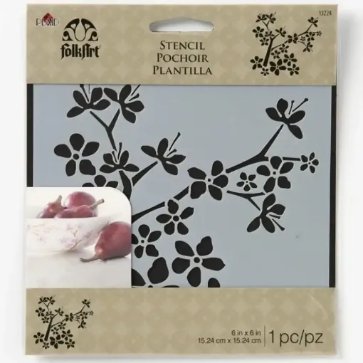 Picture of Folk Art Stencil 6"x6" Cherry Blossom