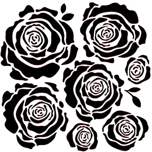 Picture of Dies Large 6"x6" Roses Stencil