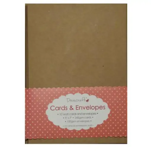 Picture of Dovecraft Brown Card Kraft Rectangle 5x7inch 10 Pack