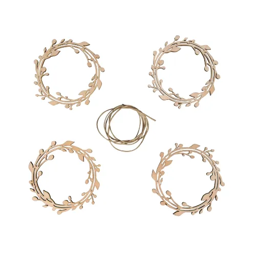 Picture of Rayher Wooden Decoration Wreaths 4 Pack