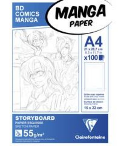 Picture of Clairefontaine Storyboard Manga Pad 55g A4 100 Sheet