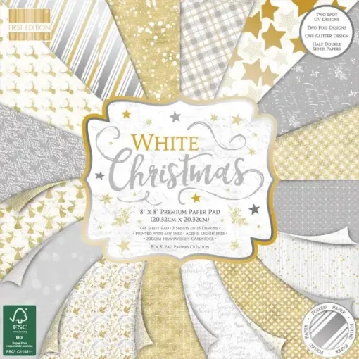 Picture of First Edition FSC 8"x8" Paper Pad  White Christmas 48 Sheets