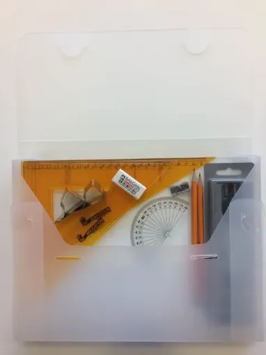 Picture of Strong Poly Box with 2 Part Compass, Clips & SG Strong Set Square