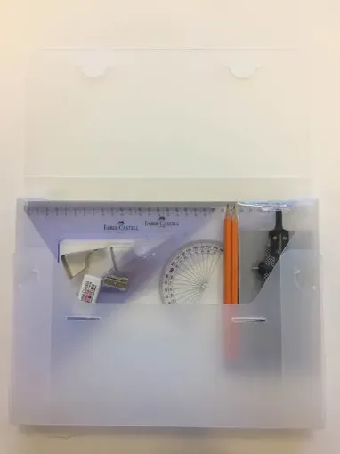 Picture of PolyBox with Clips & Faber Castell Set Square