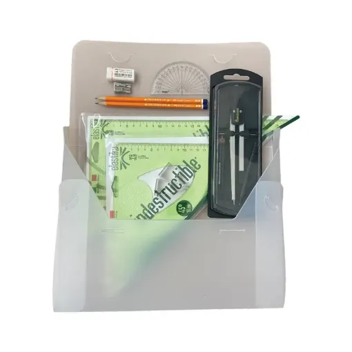 Picture of PolyBox Clutch Pencil Compass, with Clips & Elastika Set Square