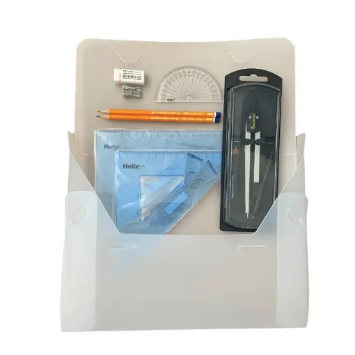 Picture of PolyBox Clutch Pencil Compass, with Clips & Helix Set Square