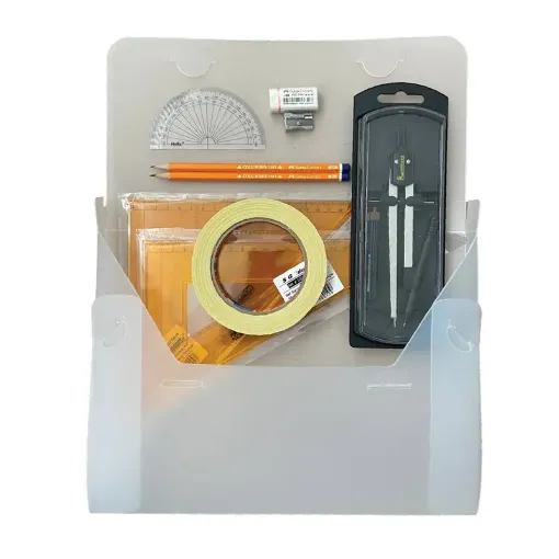 Picture of PolyBox Clutch Pencil Compass, with Tape & SG Strong Set Square