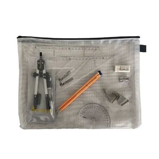 Picture of Pouch Bag with Pen Holder Compass, Clips & SG Set Square