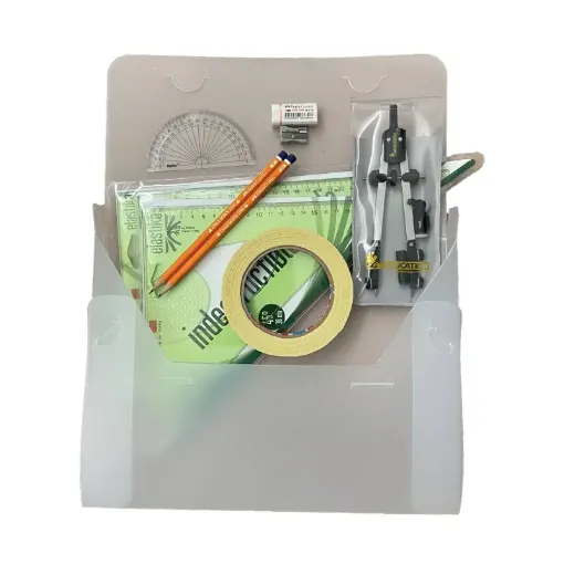 Picture of PolyBox with Pen Holder Compass, Tape & Elastika Set Square