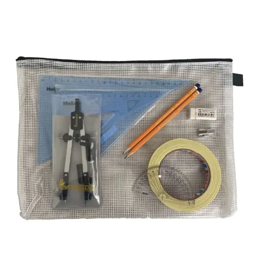 Picture of Pouch Bag with Pen Holder Compass, Tape & Helix Set Square