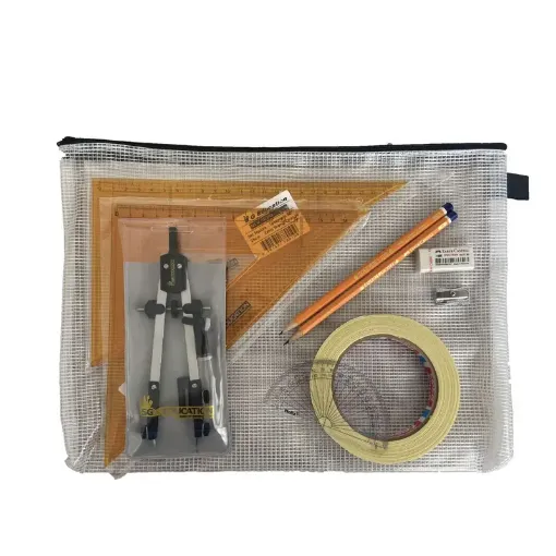 Picture of Pouch Bag with Pen Holder Compass, Tape & SG Strong Set Square