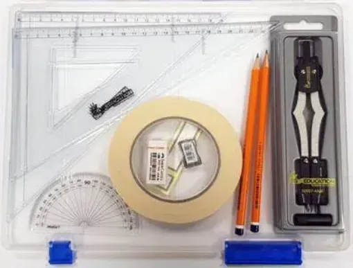 Picture of Tuff Box with 2 Part Compass, Tape & SG Set Square