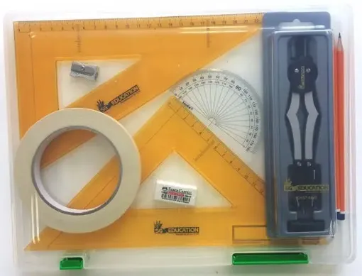 Picture of Tuff Box with 2 Part Compass, Tape & SG Strong Set Square 