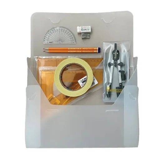 Picture of PolyBox with Pen Holder Compass, Tape & SG Strong Set Square