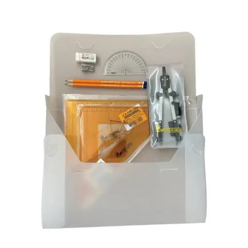 Picture of PolyBox with Pen Holder Compass, Clips & SG Strong Set Square