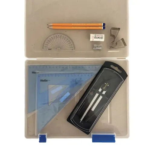 Picture of Tuff Box with Clutch Pencil Compass, Clips & Helix Set Square