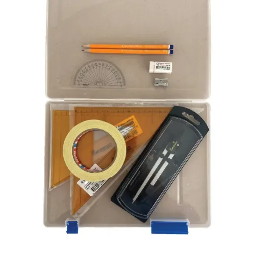 Picture of Tuff Box with Clutch Pencil Compass, Tape & SG Strong Set Square