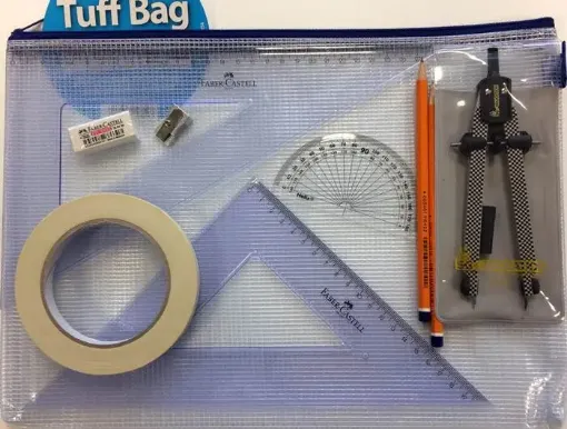 Picture of Pouch Bag with Tape & Faber Castell Set Square