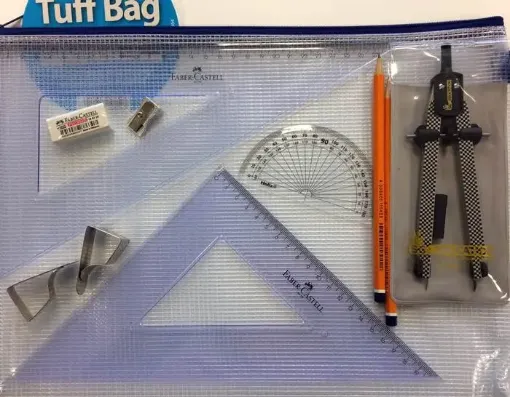 Picture of Pouch Bag with Clips & Faber Castell Set Square