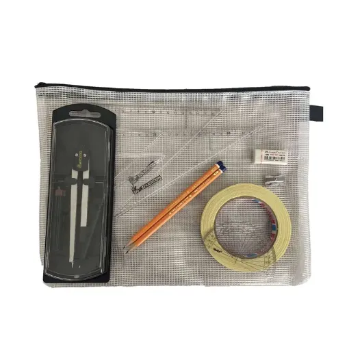 Picture of Pouch Bag with Clutch Pencil Compass, Tape & SG Set Square