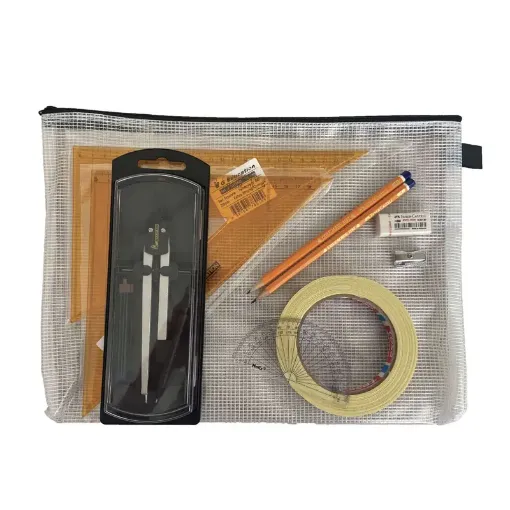 Picture of Pouch Bag with Clutch Pencil Compass, Tape & SG Strong Set Square