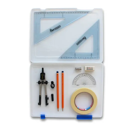 Picture of Tuff Box with Pen Holder Compass, Tape & SG Set Square (0 at Edge)