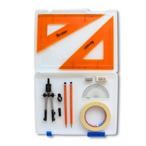 Picture of Tuff Box with Pen Holder Compass, Tape & SG Strong Set Square