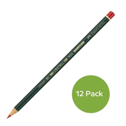 Picture of Faber Castell 9609 Document Indelible Pencil Red 12 Pack