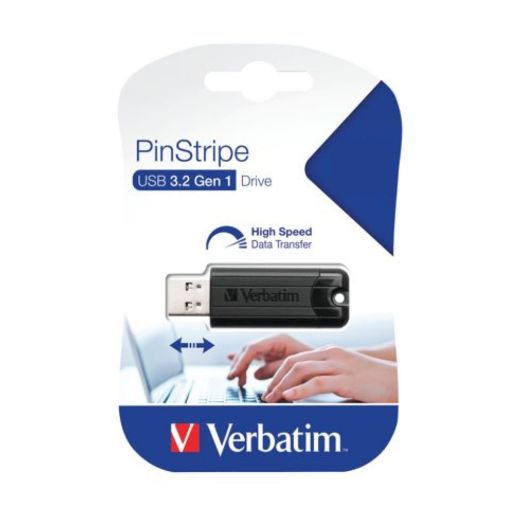 Picture of Verbatim USB Drive 3.0 16GB Pinstripe Black Range