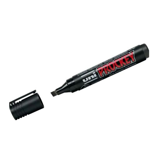 Picture of Uni Prockey 126 Black Chisel Tip Marker