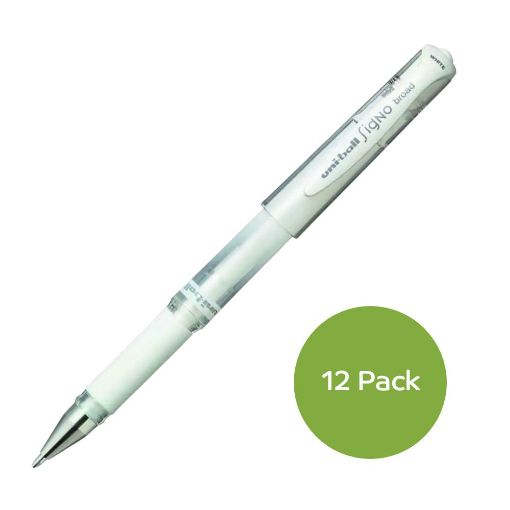 Picture of Uniball 153 Signo Broad Gel White 12 Pack