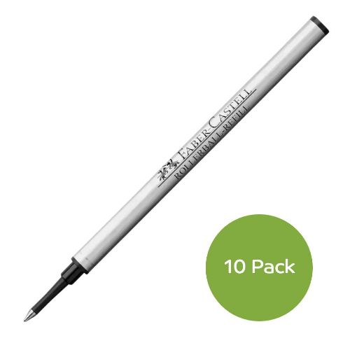 Picture of Faber Castell Black Roller Ball Pen Refills 10 Pack