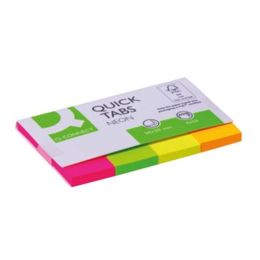 Picture of Q-Connect Quick Tabs 20x50mm 4 Neon Colours