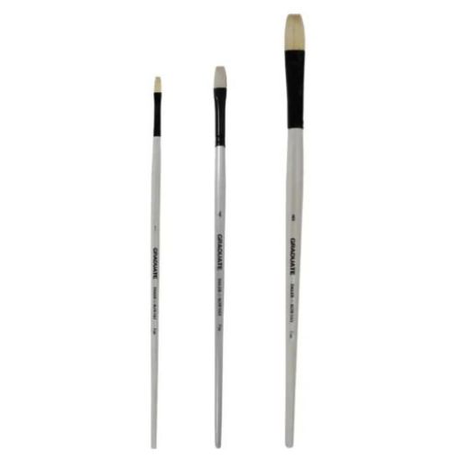 Picture of Daler Rowney Graduate Flat Long Handled Bristle Brush Range 