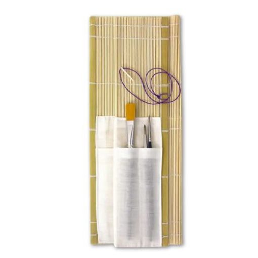 Picture of Bamboo Brush Roll with 10 Cotton Pockets