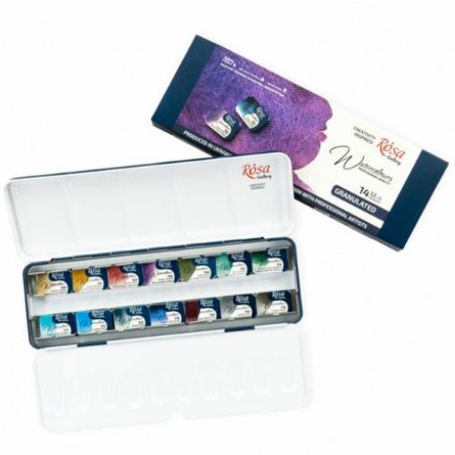 Picture of Rosa Granulated Watercolour 14 Pan Metal Case Set