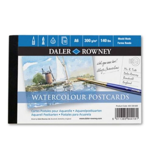 Picture of Daler Rowney Aquafine Watercolour Postcard A6 12 Sheets 300gsm Textured 