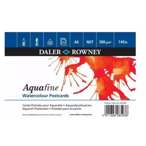 Picture of Daler Rowney Aquafine Watercoloir Poscard A6 12 Sheets 300gsm
