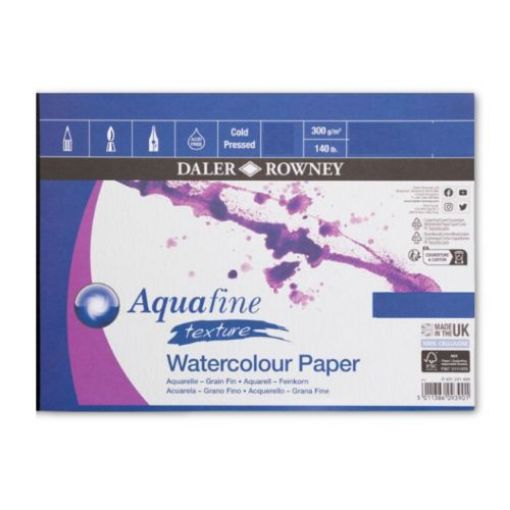 Picture of Daler Rowney Aquafine Watercolour Paper Texture 50x70cm 300gsm 10 Sheet Pack