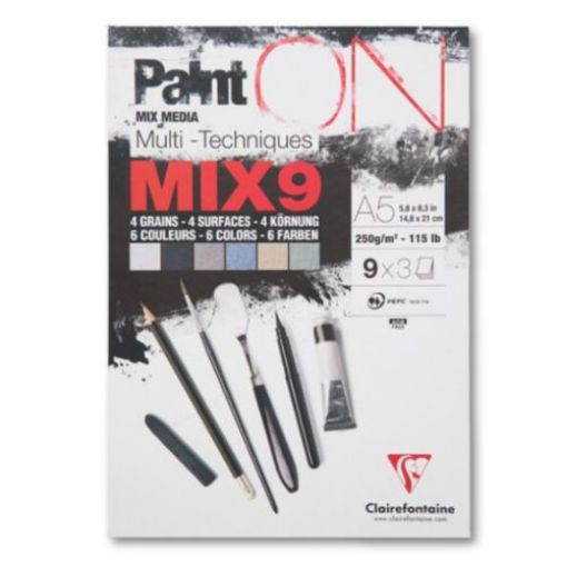 Picture of PaintON Mixed Media Assorted Colours Pad 29x29cm 250g 27 Sheets