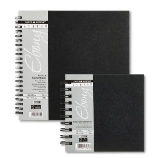 Picture of Daler Rowney Ebony Hardback Square Wire-bound Sketchbook 160g Range