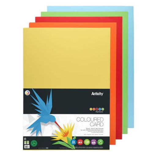 Picture of Premier Activity A2 160gsm Card 25 Sheets Rainbow