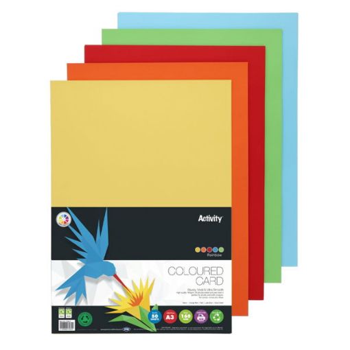 Picture of Premier Activity A3 160gsm Card 50 Sheets Rainbow