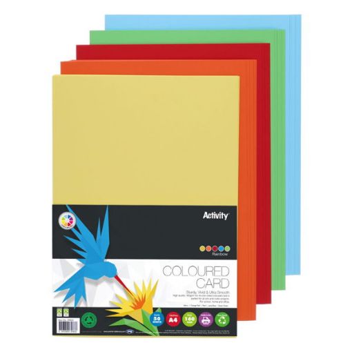 Picture of Premier Activity A4 160gsm Card 50 Sheets Rainbow