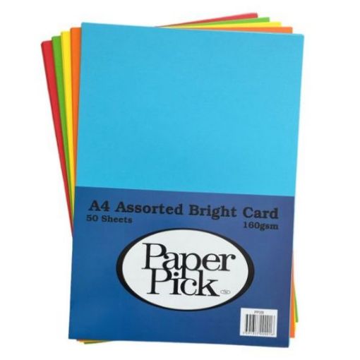 Picture of Paper Pick A4 Assorted Coloured Card Bold 50 Pack