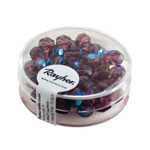 Picture of Rayher Glass Crystal Bead 6mmx50 Amethyst