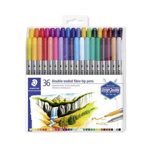 Picture of Staedtler Double-Ended Fibre Tip Pens 36 Pack Assorted Colours