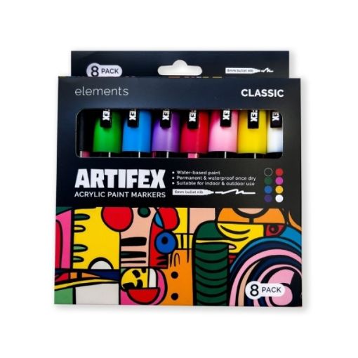 Picture of Elements Artifex Acrylic Paint Markers 8 x 5-6mm Classic