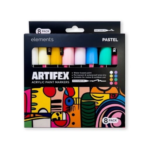 Picture of Elements Artifex Acrylic Paint Markers 8 x 5-6mm Pastel Sets