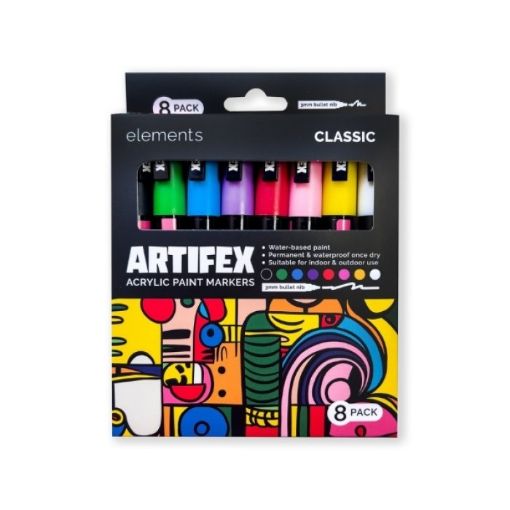 Picture of Elements Artifex Acrylic Paint Markers 8 x 2-3mm Classic